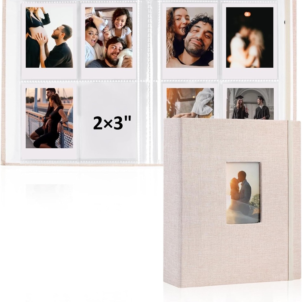 2 Beige Photo Album with 2x3" Slots